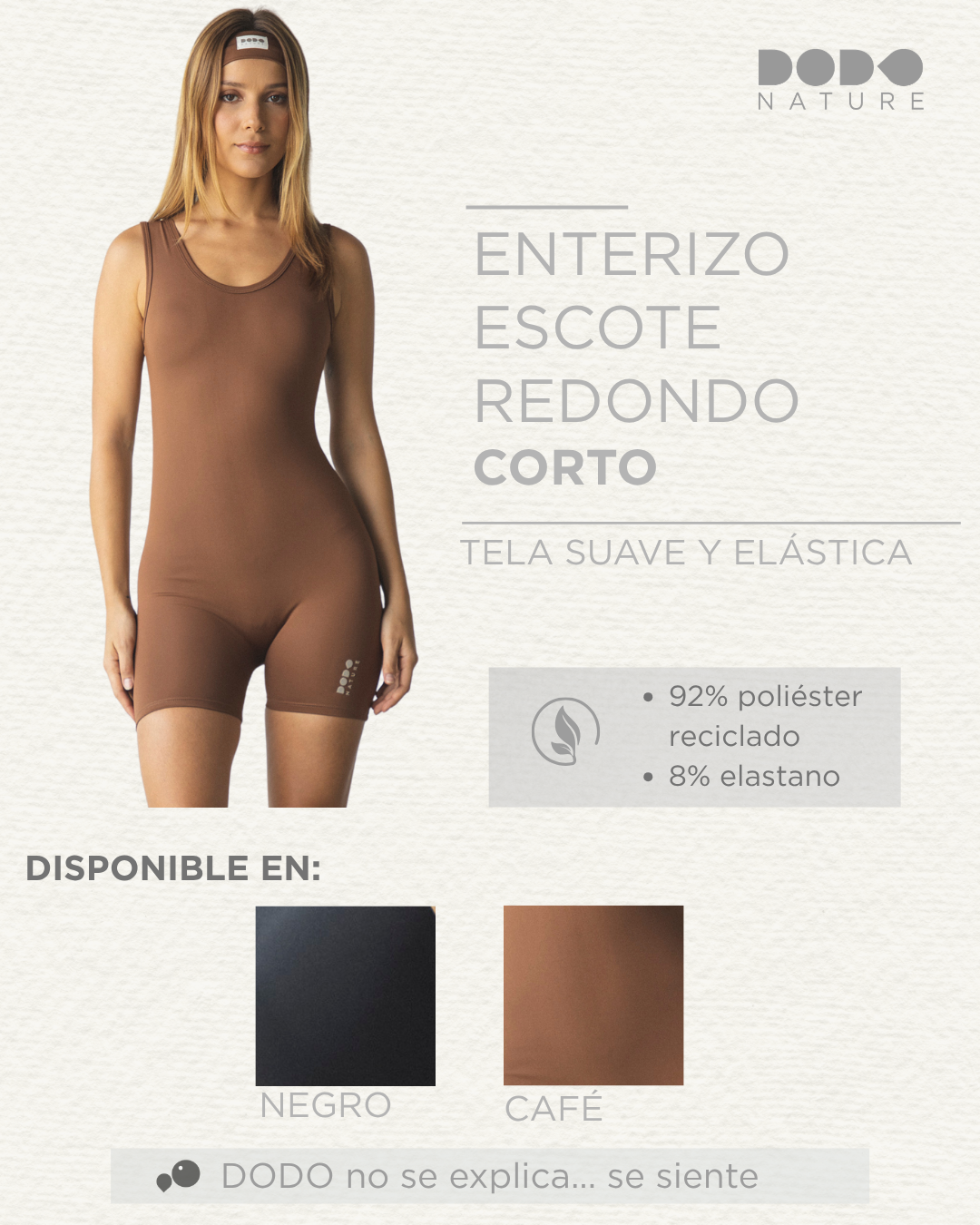 ENTERIZO ESCOTE REDONDO CORTO